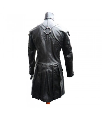 Men’s Steampunk Gothic Leather Coat | Lambskin High-collar Trench With Strap Accents